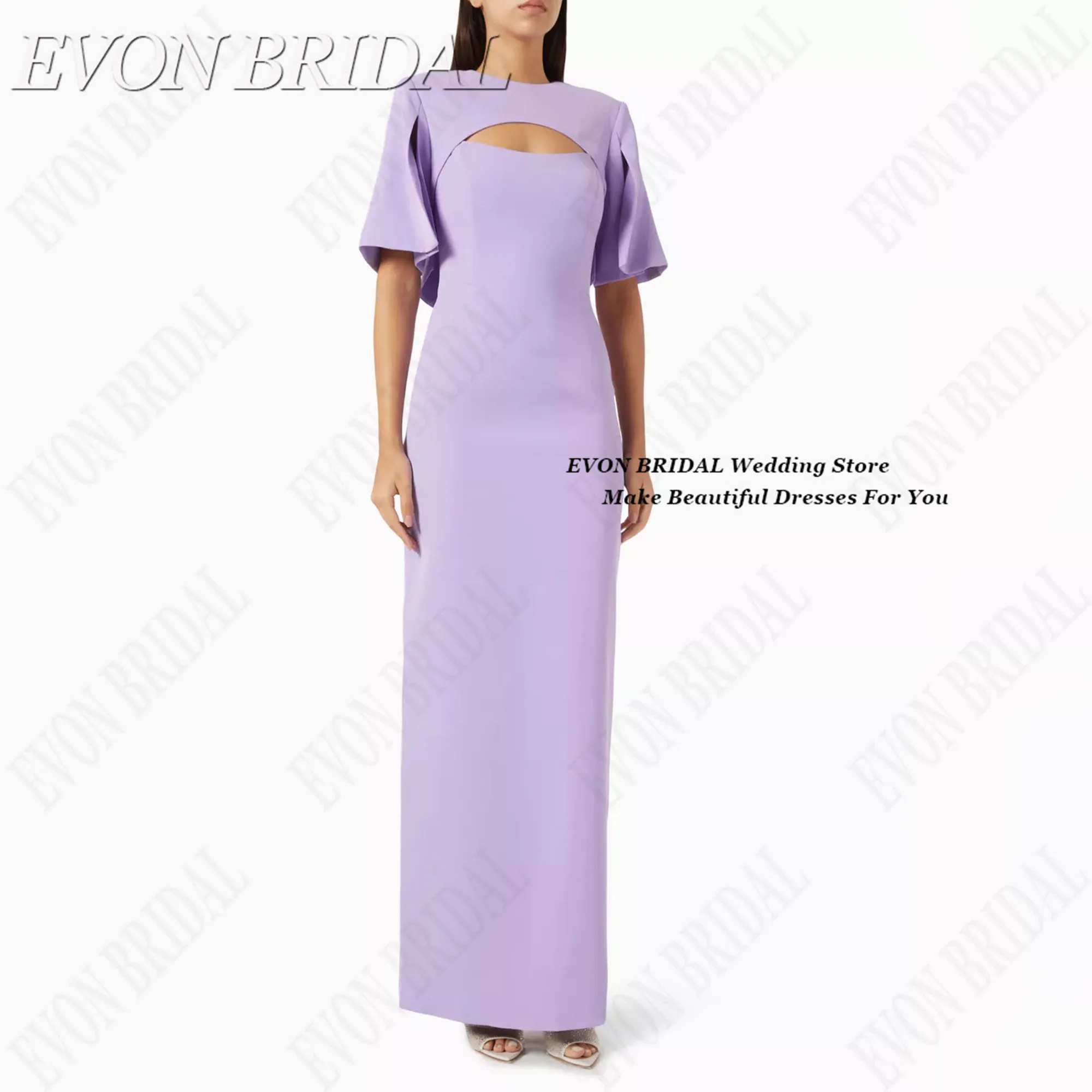 

Light Purple فساتين سهرات Slim Fit Woman Ceremony Dress With Cape Fishtail Party Dresses 2025 EVON BRIDAL Customized