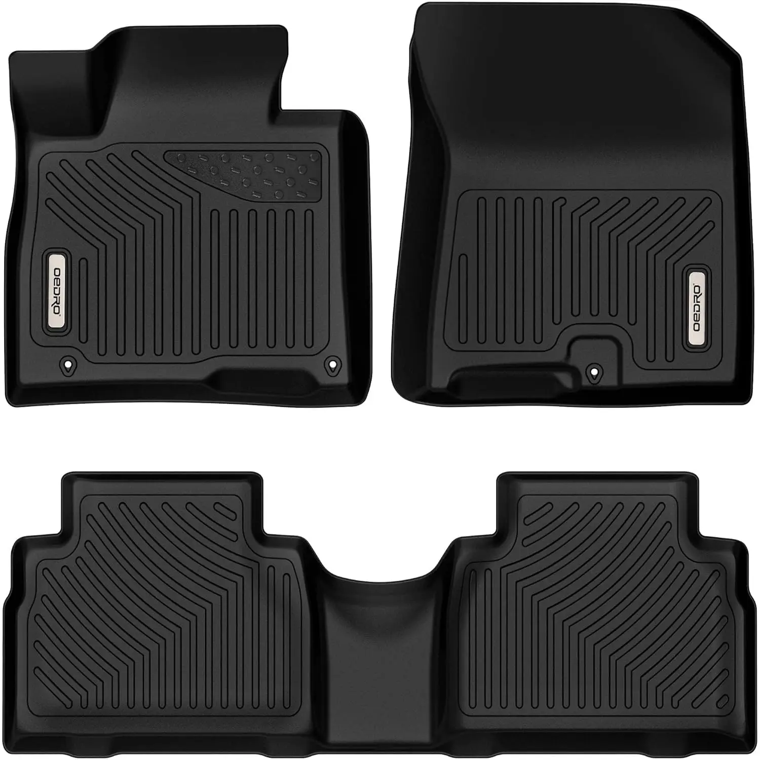 

Floor Mats Compatible with 2019-2020 Hyundai Santa Fe 5 Passenger Models, Custom Fit Front & 2nd Seat 2 Row Liner Set - Black