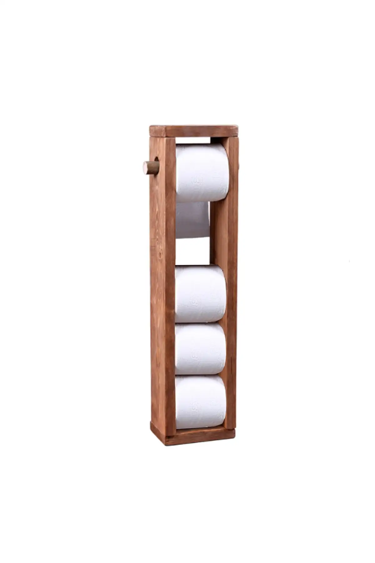 Toilet Paper Towel Dispenser Wooden No-Drill Paper Roll Holder for Bathroom Contact Paper Holder Household Storage Rack