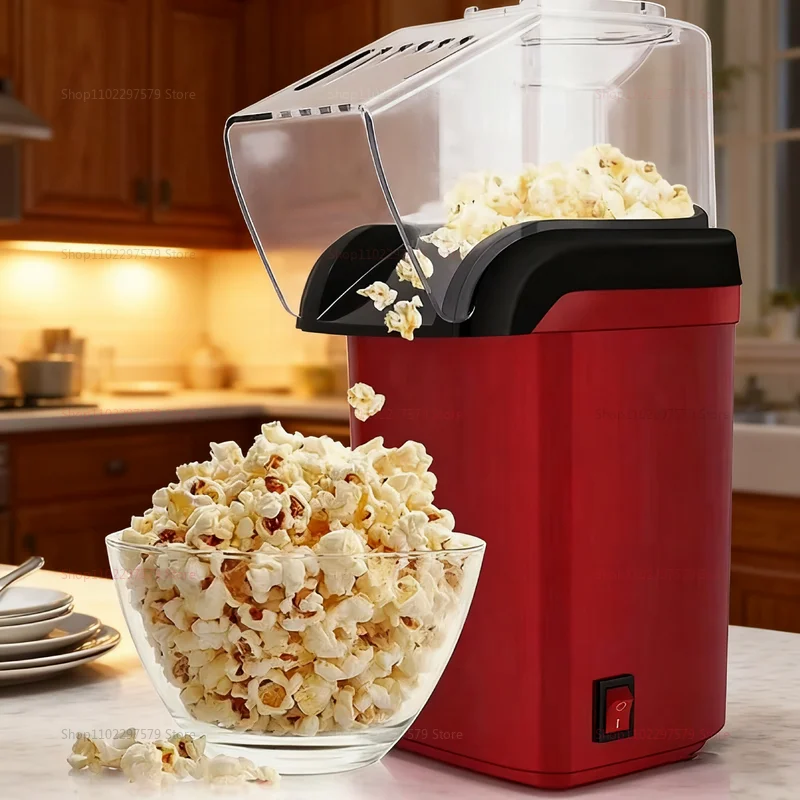 ماكينة صنع الفشار الفاخرة الصغيرة للهواء الساخن الذرة بوبر تسخين سريع أنيق مدمج آلة الوجبات الخفيفة المنزلية للفيلم الليلي أو الحفلات