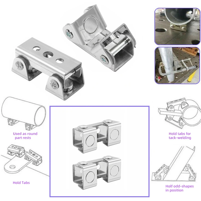 

Creamily 4Pcs V-Shape Welding Jig Holder Adjustable Magnetic Welding Clamps V-Pads Fixture Holder Strong Metal Welder Hand Tool