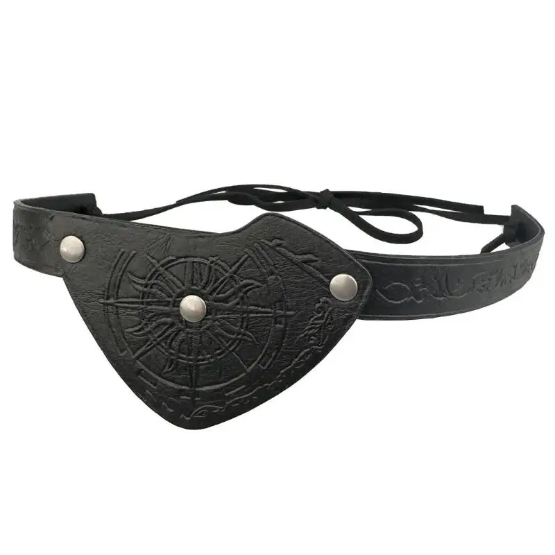 R1WE Medieval Relessed Eye Patches para homens Halloween Larp Play Play Play Capas couro vintage Acessórios cosplay