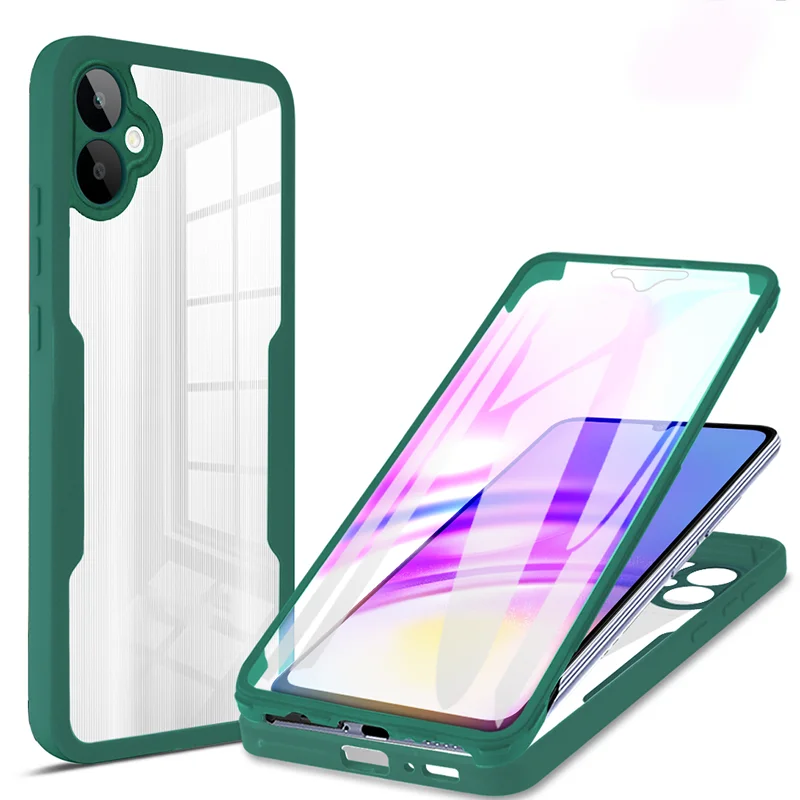 Funda resistente de cuerpo completo 360 para Samsung Galaxy A51 A52 A53 A54 A55 A71 A72 A73 A82 funda de teléfono suave transparente de doble cara