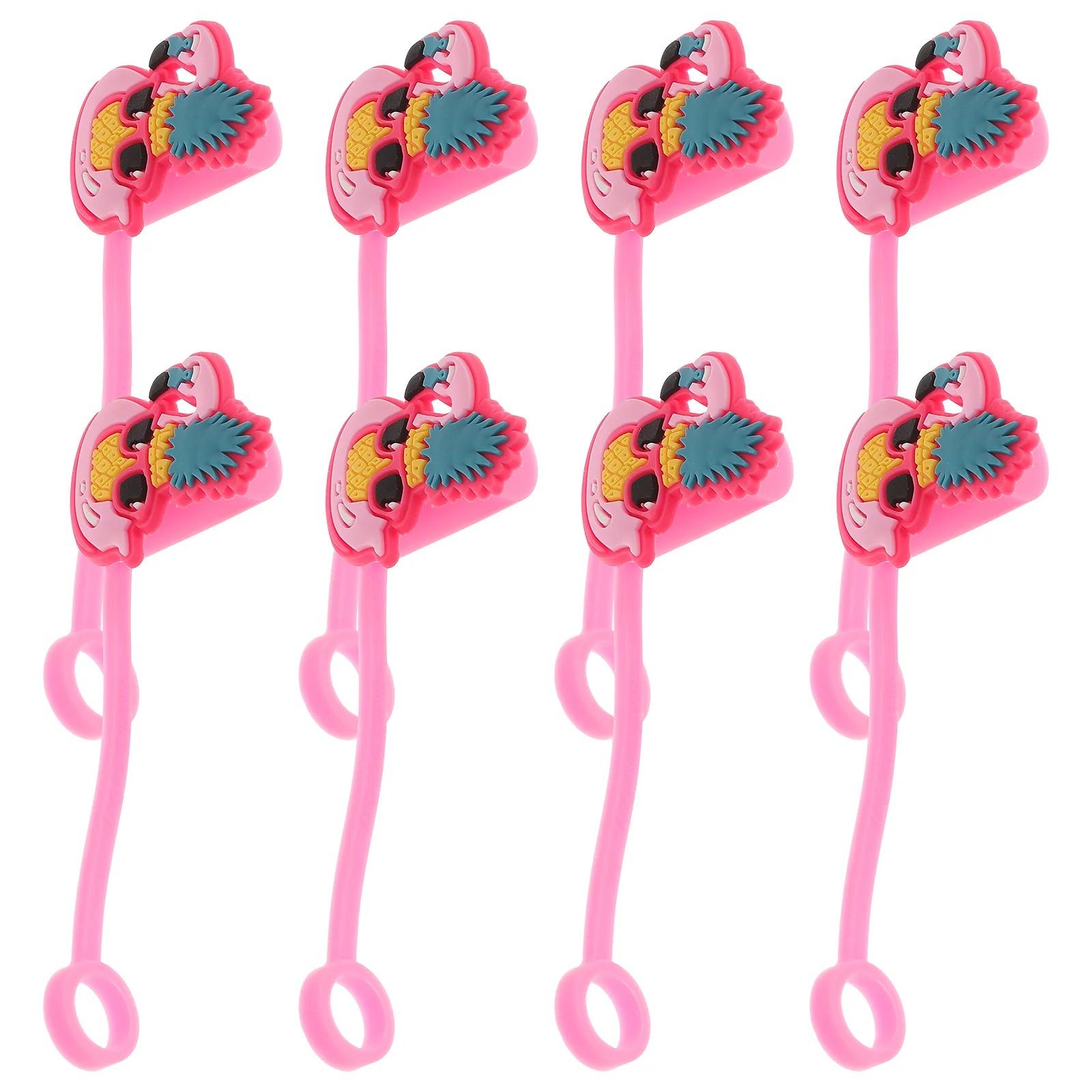 

Silicone Straw Covers Tips Reusable Dust Proof Lightweight Portable Flamingo Cute Straw Caps Accessories Banquet Party Tumblers