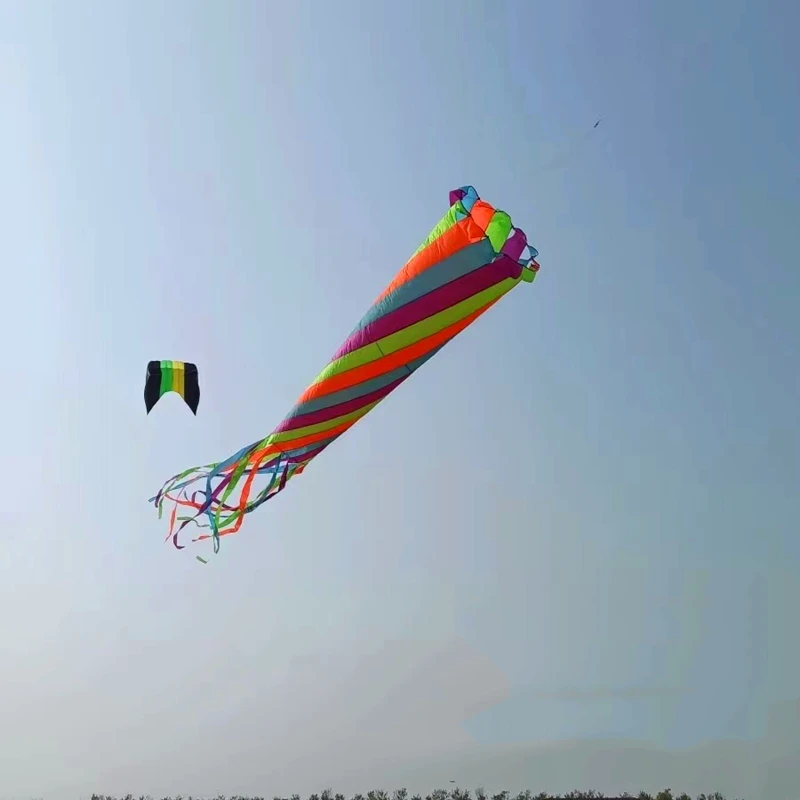 Frete grátis 700cm kite windsocks colorido voando ao ar livre brinquedos infláveis ventos profissionais pipas caudas weifang kitesurf