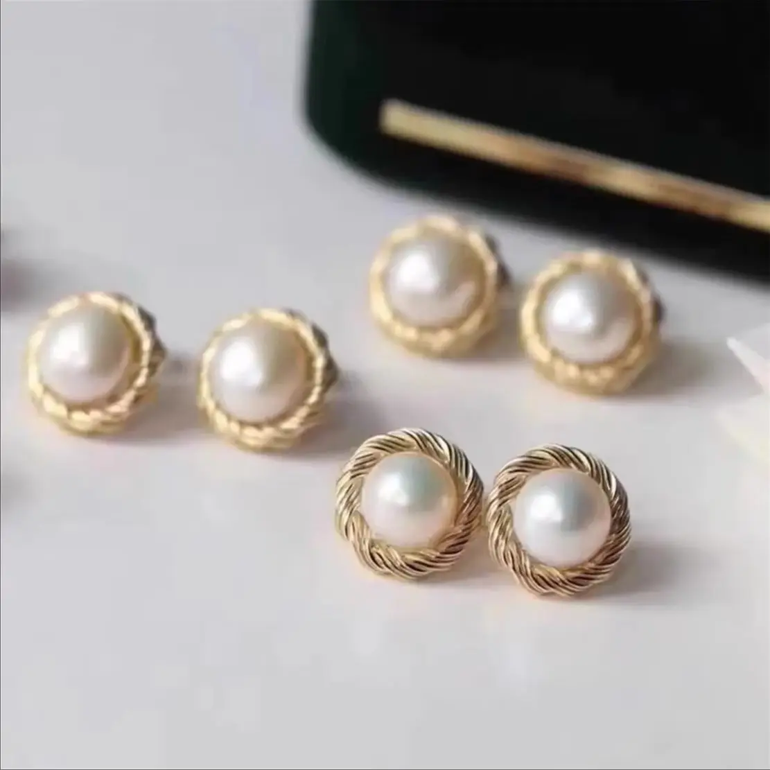

925 Stamped Alloy Gold Plating Pearl Earrings Setting DIY Jewelry Findings, Craft Supplies Handmade Earrings Accessory No Pearl