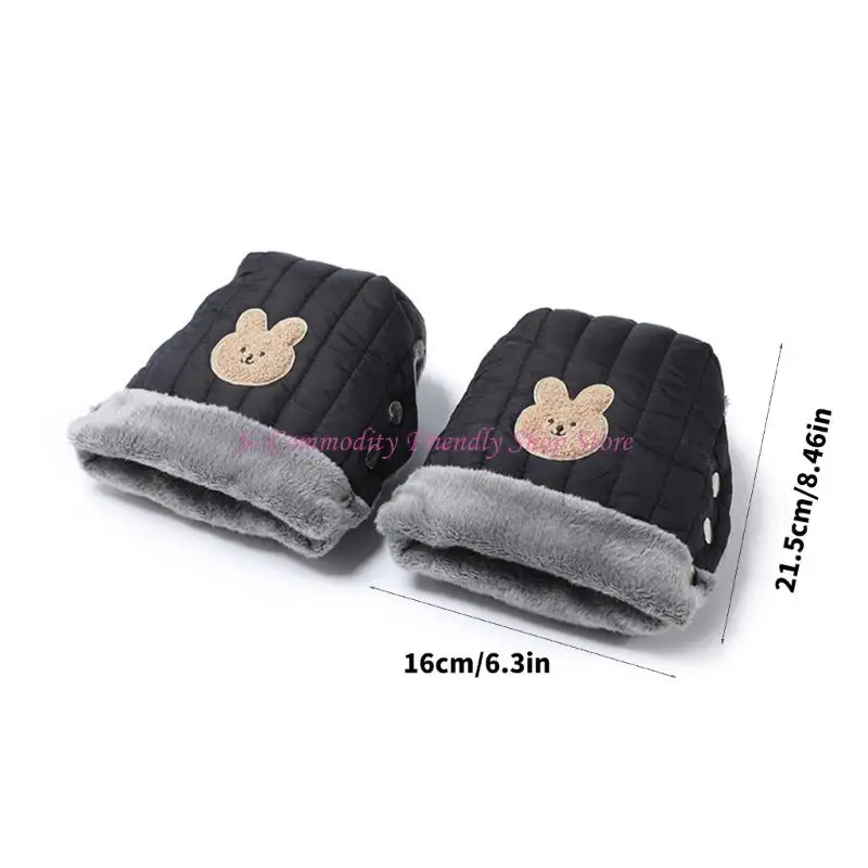 85AE Winter Handle Protectors Soft Lined Strollers Waterproof Gloves Handmuffs