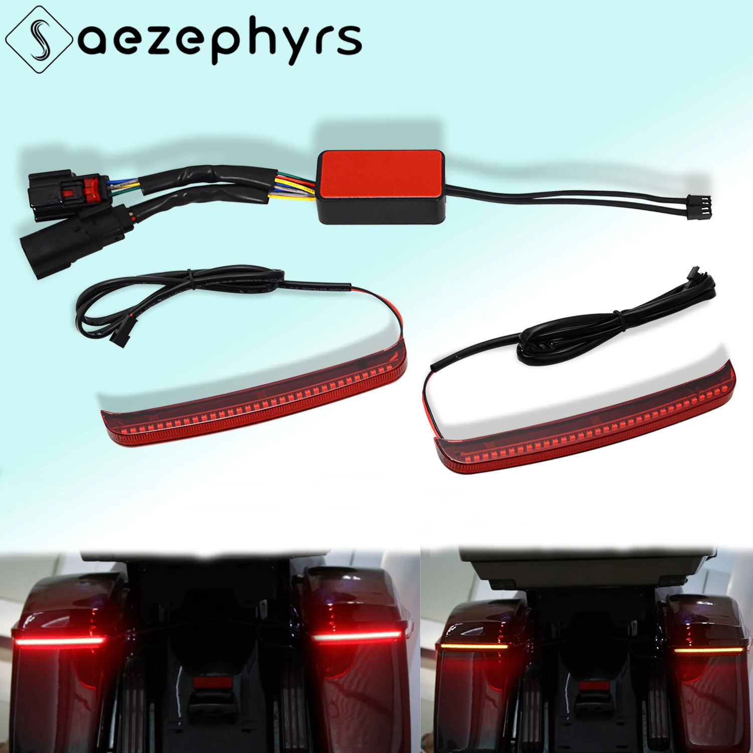 Motorcycle Saddlebag LED Run/Brake/Turn Siganl Lamp Lights for Harley Touring CVO Street Glide Road King Electra Glide 2014-2023