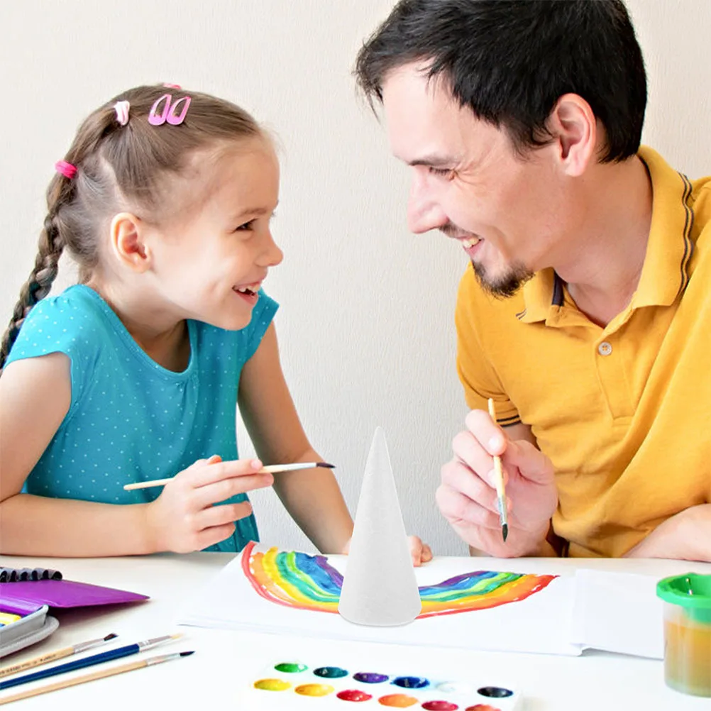 

20Pcs White Foam Cones Ample Supply Polystyrene DIY Crafts Children Creativity Motor Skills Development 15cm Foam Cone Factory