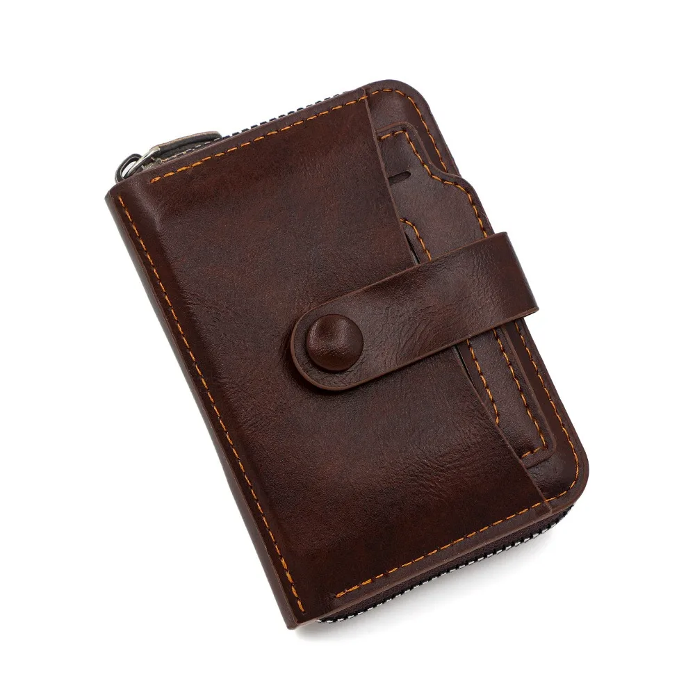 

Photo Location Men's Short Wallet Large Capacity Multi-position Male Leather Purse Anti-degaussing Card Holder Pocket Purse