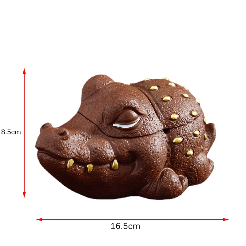 Creative Small Crocodile Ashtray with Cover Living Room Decoration Office Desktop Ashtray Home Anti Fly Ash Smoking Accessories