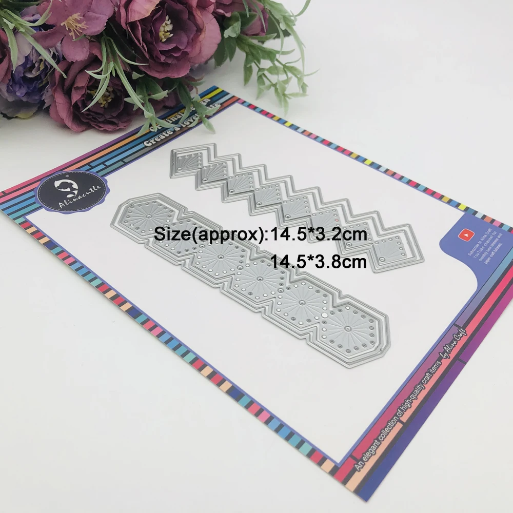 Alinacutle 2szt Stitching Border Metal Cutting Dies Cut Scrawched Dies Craft Card Template Scrapbooing Handmade Craft Art Cut Dies