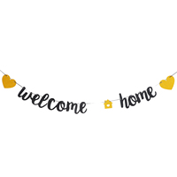 Welcome Home Banner Letter Hanging Bunting Banner Decorated with Bunting Wedding Baby Shower Decoration Welcome Back Flag