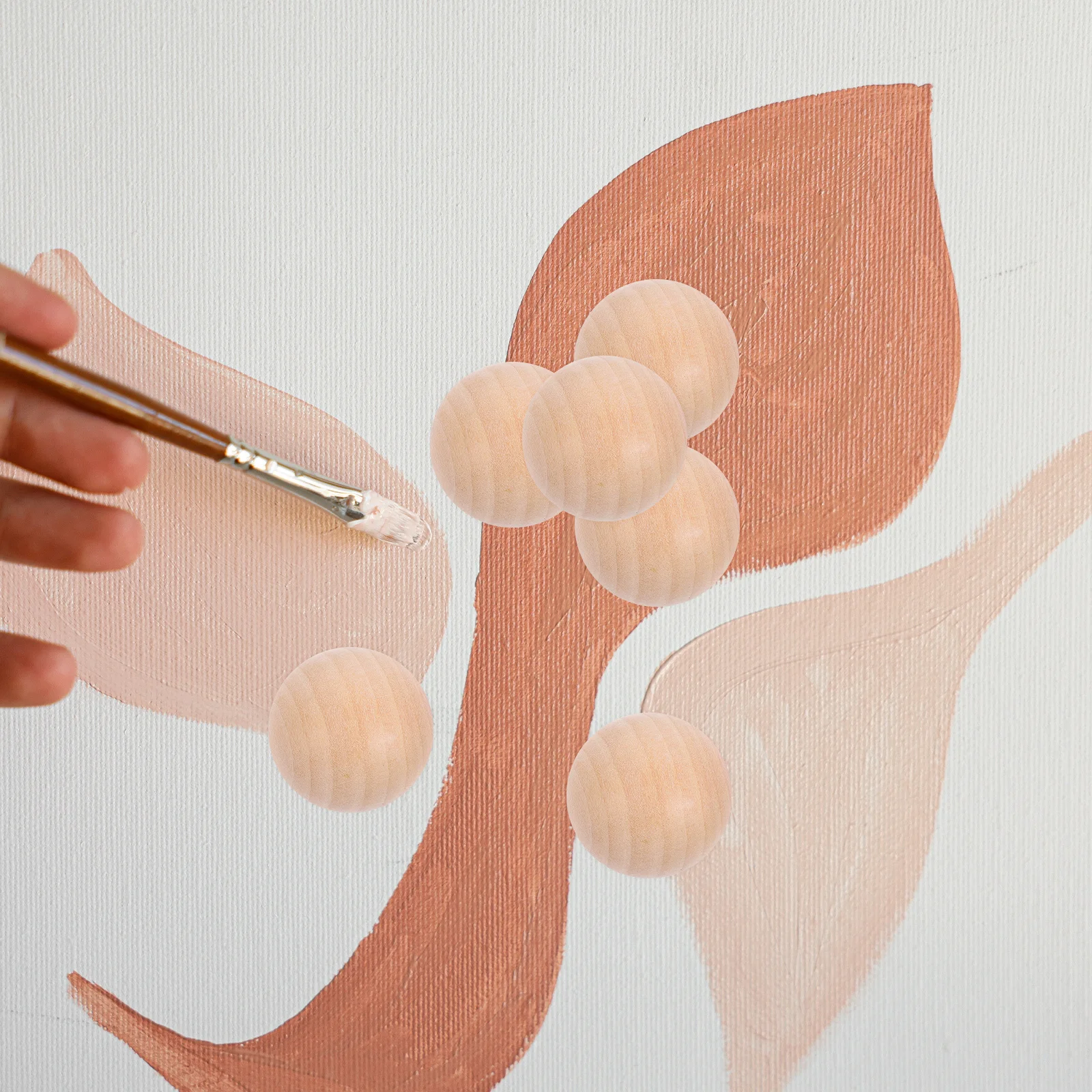 

30Pcs Natural Lotus Wood Round Beads 30mm Smooth Solid Color DIY Jewelry Craft Accessories Creative Painting Handmade