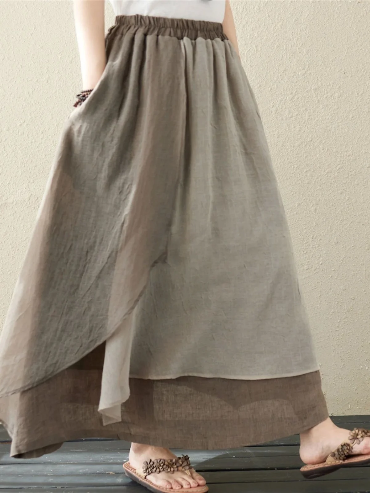 

Casual mid Waist Irregular Skirt for Women Street Sle A-Line Skirt Stand Fit Spring Collection Regular Thin