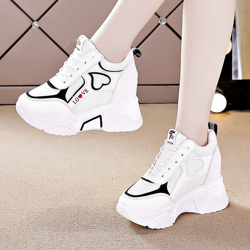 High Quality Women Platform Sneakers 2023 New Chunky Woman Casual Dad Shoes Basket Female Fashion Sport Mesh Lace Up Shoes