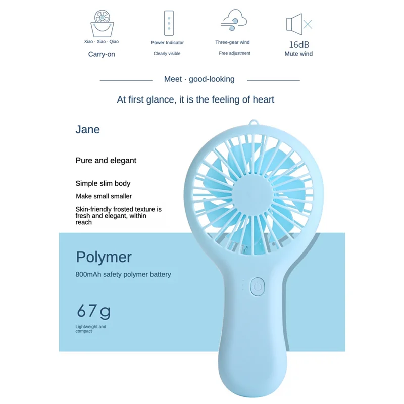 AB45 Handheld Mini Fan Portable USB Charging Convenient Small Fans Catapult Pocket Hand-Held Fan With Base Outdoor Fan