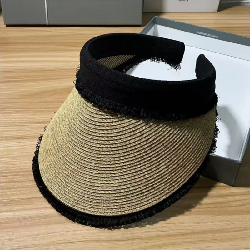 

Simple fringed top hat sun-protective outdoor vacation headband