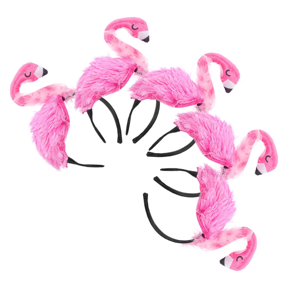 

5pcs Flamingo Headband Tropical Party Accessories Cute Hairbands Bride Photoshoot Props Lightweight Birthday Decor