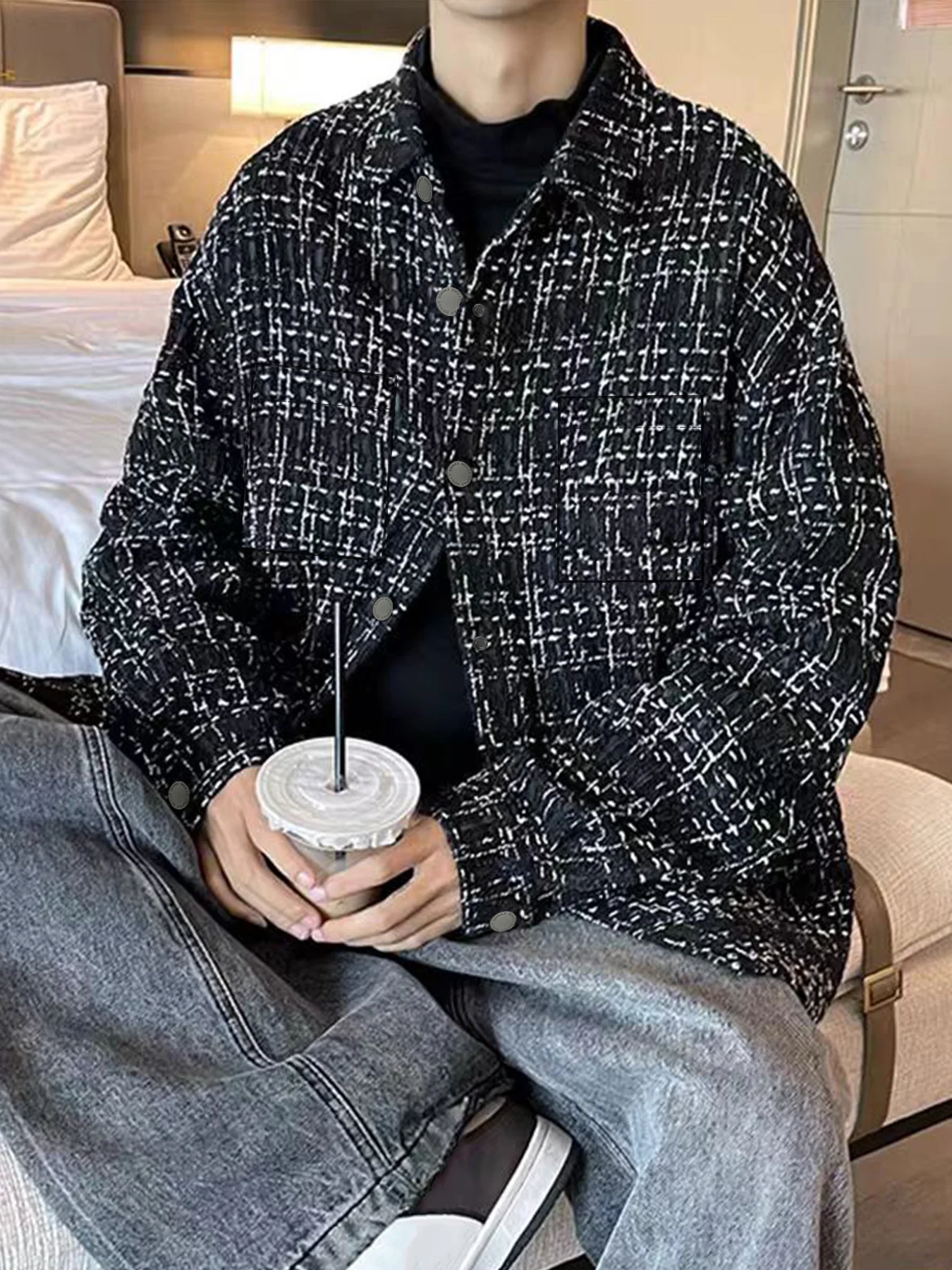 

New Spring and Autumn Woven Retro Trendy High-End Casual Cool Men's Jacket