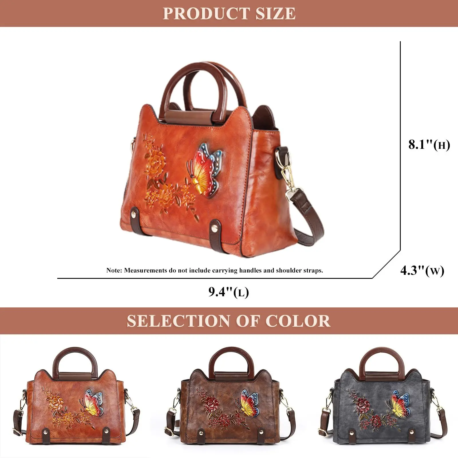 MOTAORA Women Shoulder Bag For Ladies Top-Handle Genuine Leather Handbag Woman Handmade Embossed Butterfly Luxury Vintage Bags