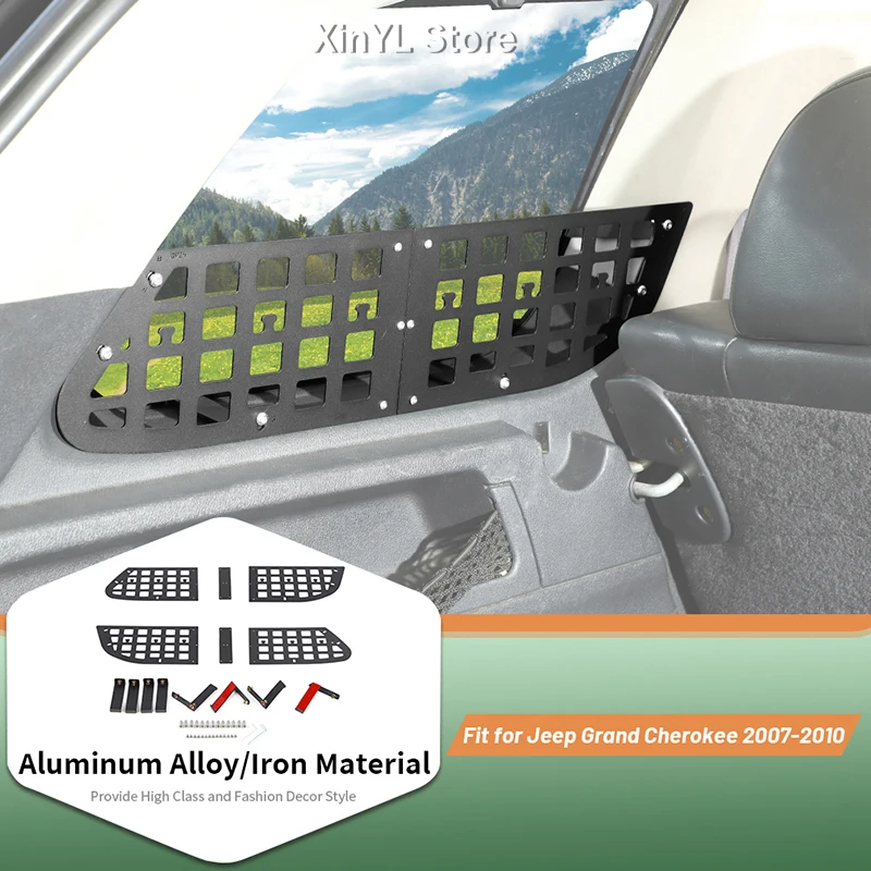 

For Jeep Grand Cherokee 2007-2010 Aluminum Alloy Car Trunk Side Window Panels Storage Rack Bracket Organizer Accessories