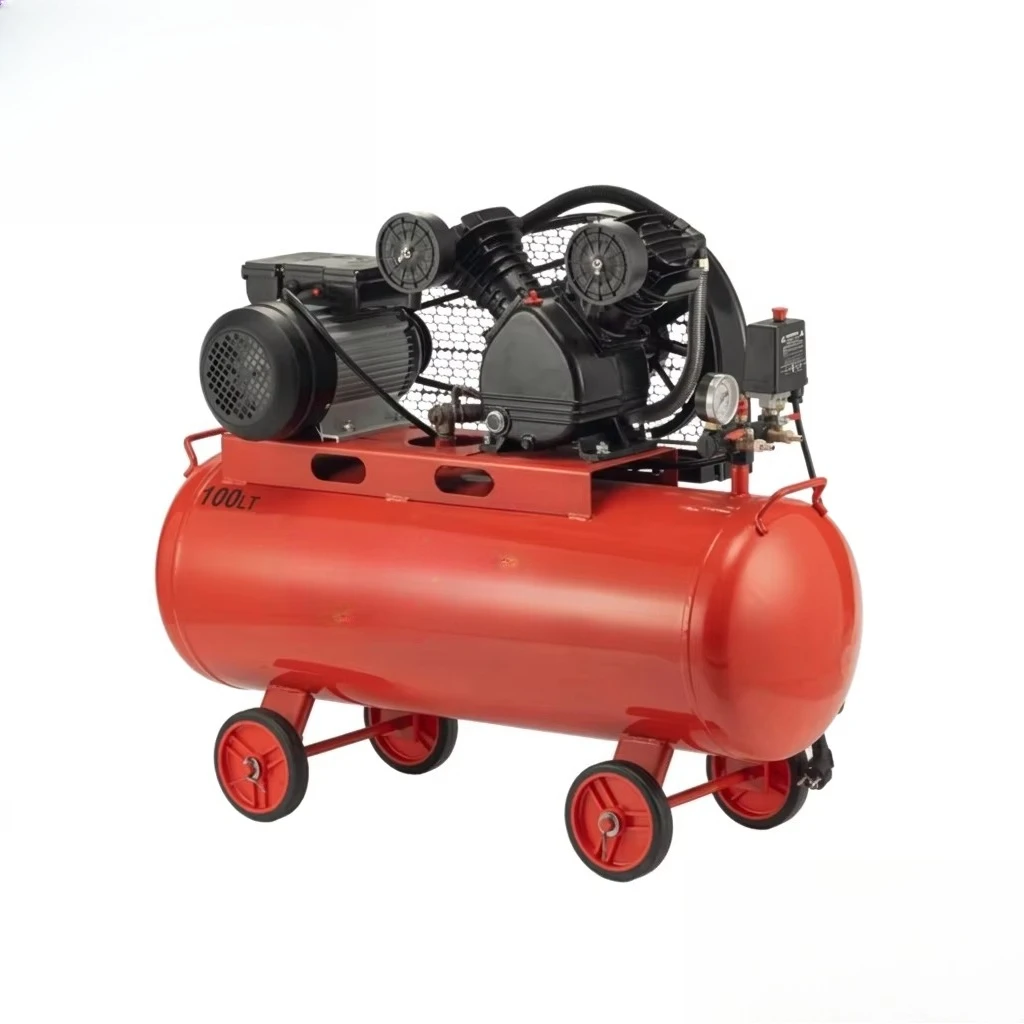 High Power 2.2KW Lubricated Air Cooled Portable PLC Belt Driven Air Compressor