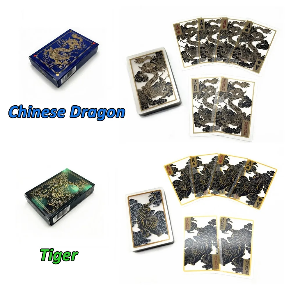 Creative Transparent Playing Cards Dragon Tiger Poker Cards Party Entertainment Board Game Gift L773