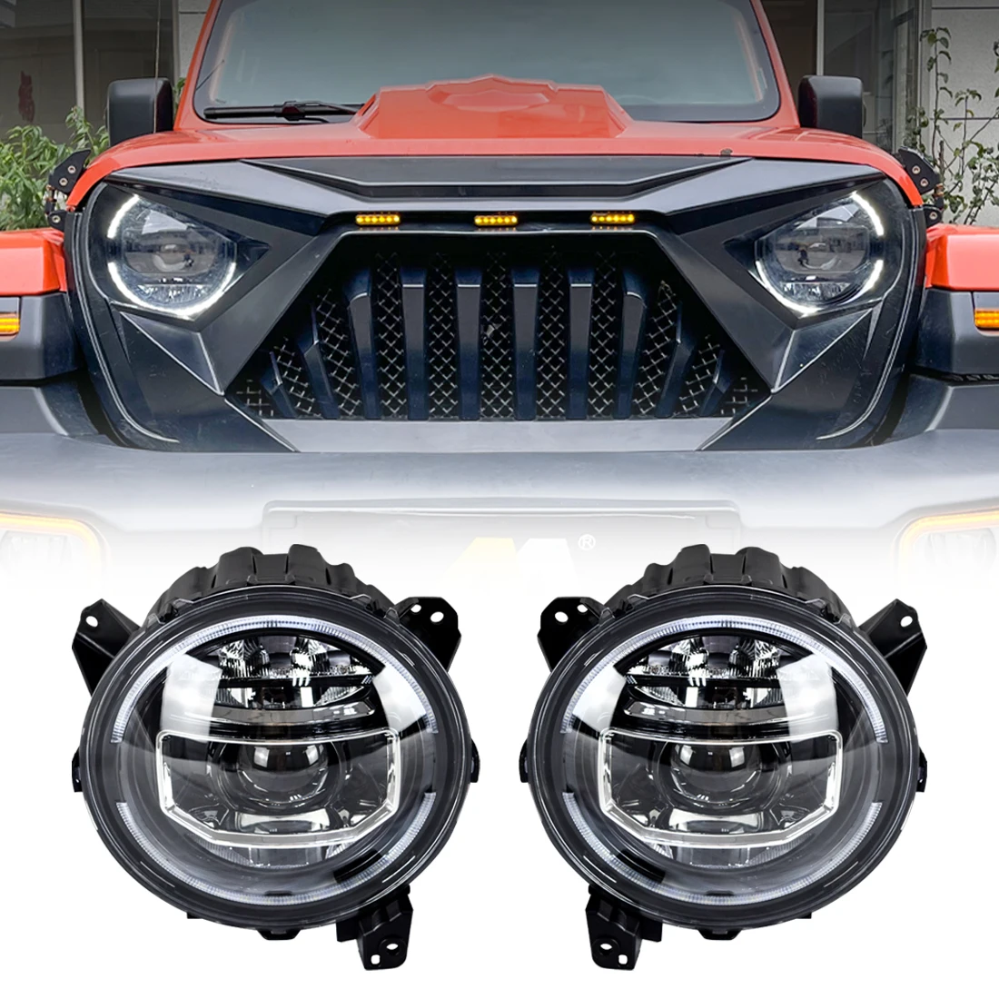 Start-up Animation 9 Inch LED Halo Headlights for 18-21 Jeep Wrangler JL & Gladiator JT accessories