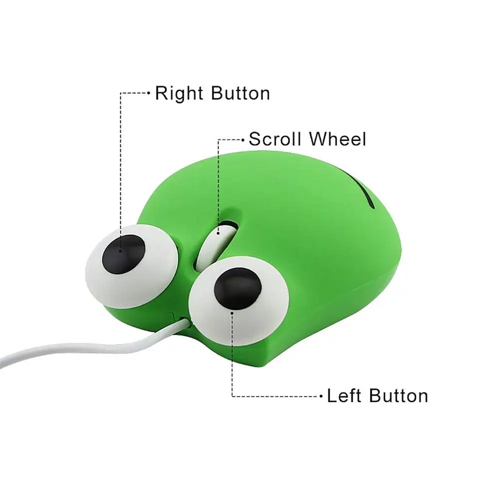 Cute Mini 3D Wired Mouse Cartoon Animal Design Kawaii Mice Small Frog Bear Shape Portable Mouse For Laptop PC Computer Kid Gift