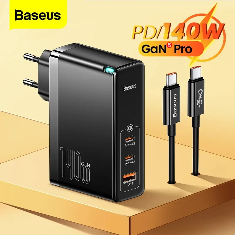 

Baseus 140W GaN 5 Pro USB Type C Charger PD 3.1 QC Quick Charge 4.0 USBC Fast Charging Charger For MacBook Pro iPhone 14 Xiaomi