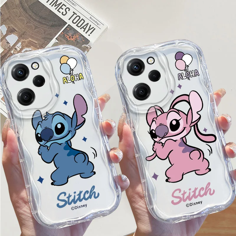 Stitch And Angel Cream Phone Case For OPPO A 98 95 94 93 92 79 78 76 72 60 58 57 55 54 53 52 38 S 2020 Funda Soft Shell Cover