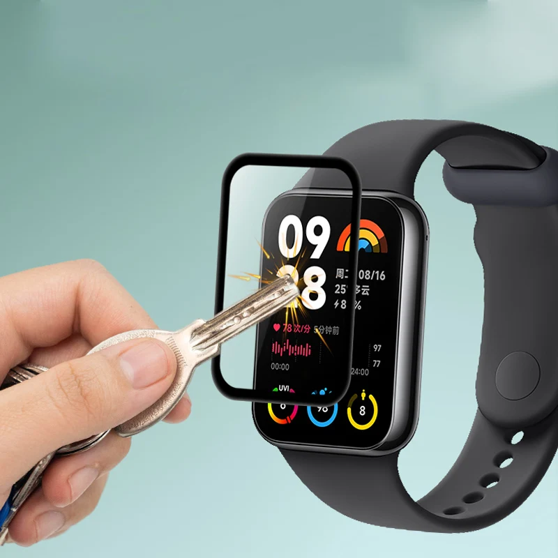 샤오미 미 밴드 8 프로용 스마트 워치 풀 커버, 3D 커브드 엣지 투명 보호 필름, 화면 보호대 스마트 워치 액세서리
