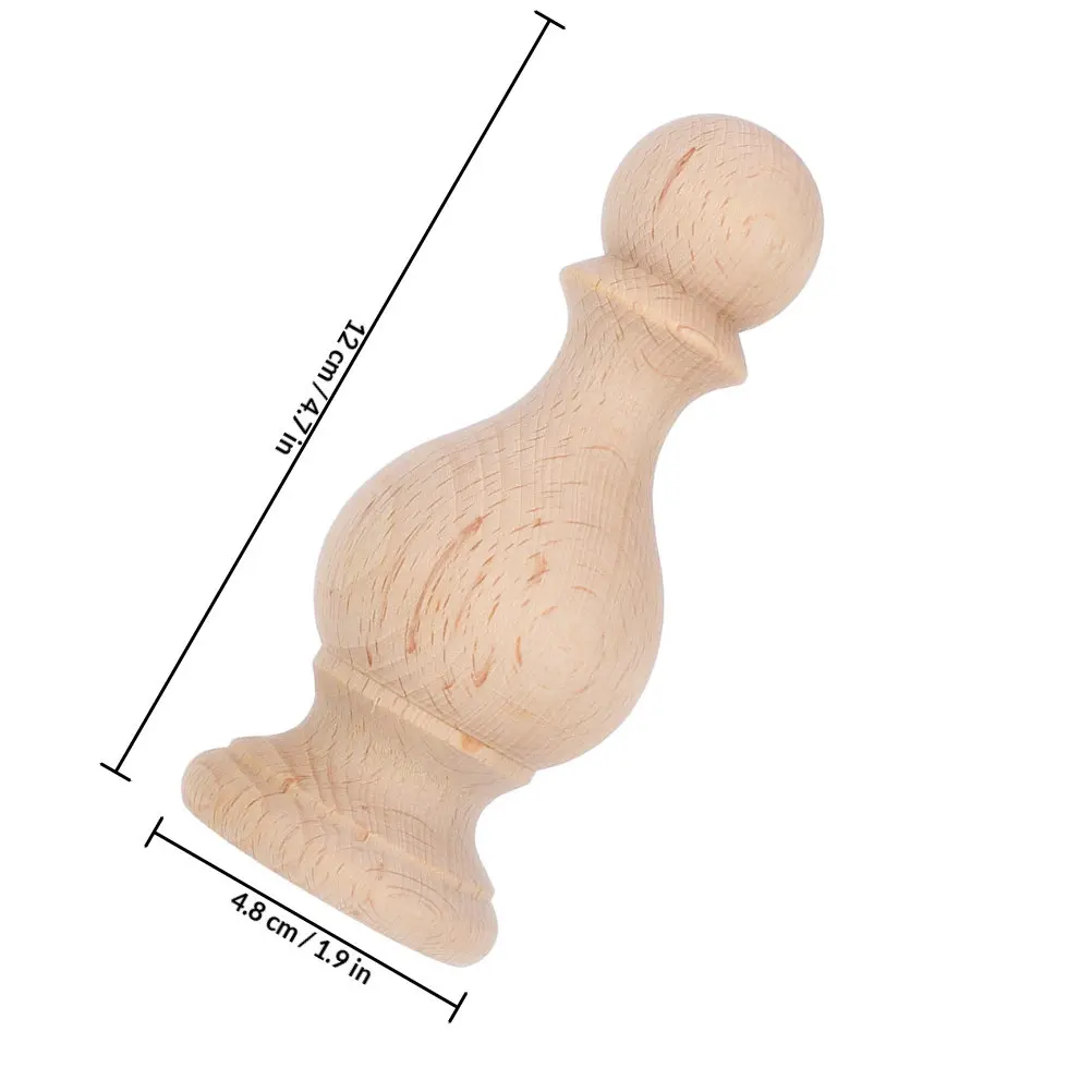 2Pcs Decorative Wood Post Cap Finials Bedposts Crafts Home Decoration Unfinished Indoor Use Furniture