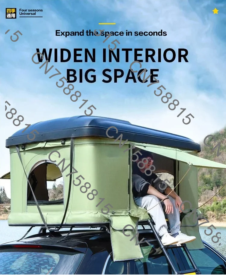 Car-loaded SUV pickup truck off-road folding outdoor camping, hard-shell automatic multi-function roof tent car
