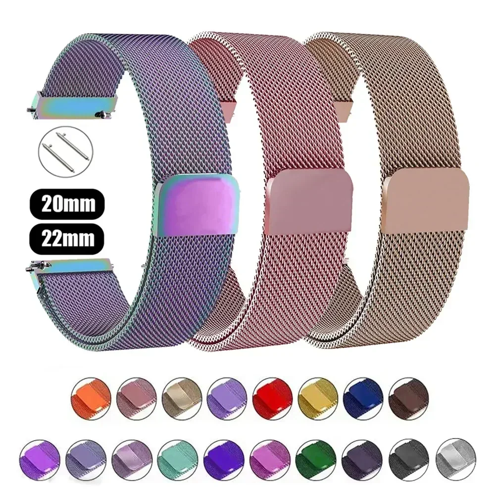 Milanese loop For Amazfit GTS/GTR-4-3-2-2e-Mini-Pro/stratos 3 Metal Bracelet 20mm 22mm watch band for Amazfit bip-U-S-lite strap