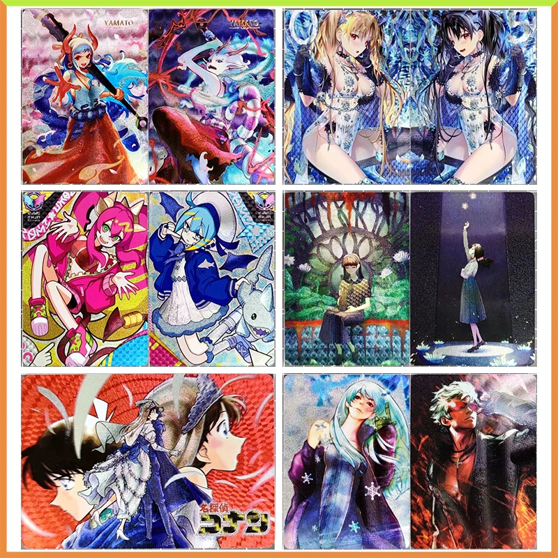 

Anime Goddess Story DIY ACG Laser Flash Card Haibara Ai Yamato Iono Ishtar Narmaya Toys for boys Collectible Cards Birthday Gift