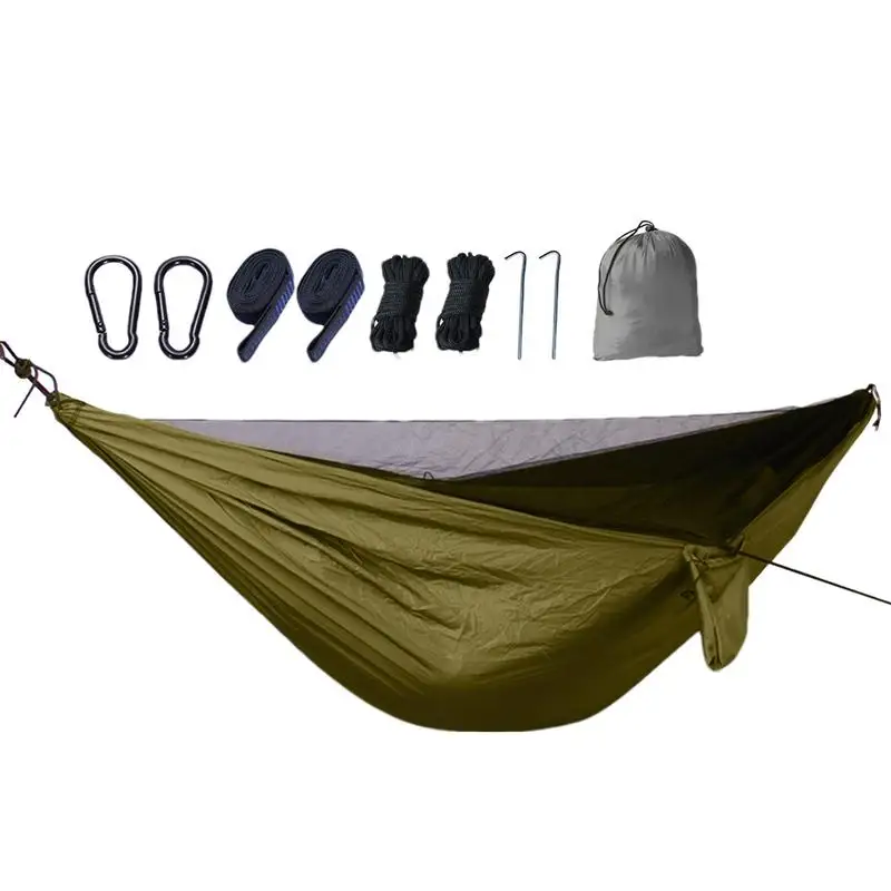 

Hammock With Fly Net Portable Hammock Strong Load-Bearing Capacity Foldable Camping Gear Hammock Net For Adventurer Outdoor