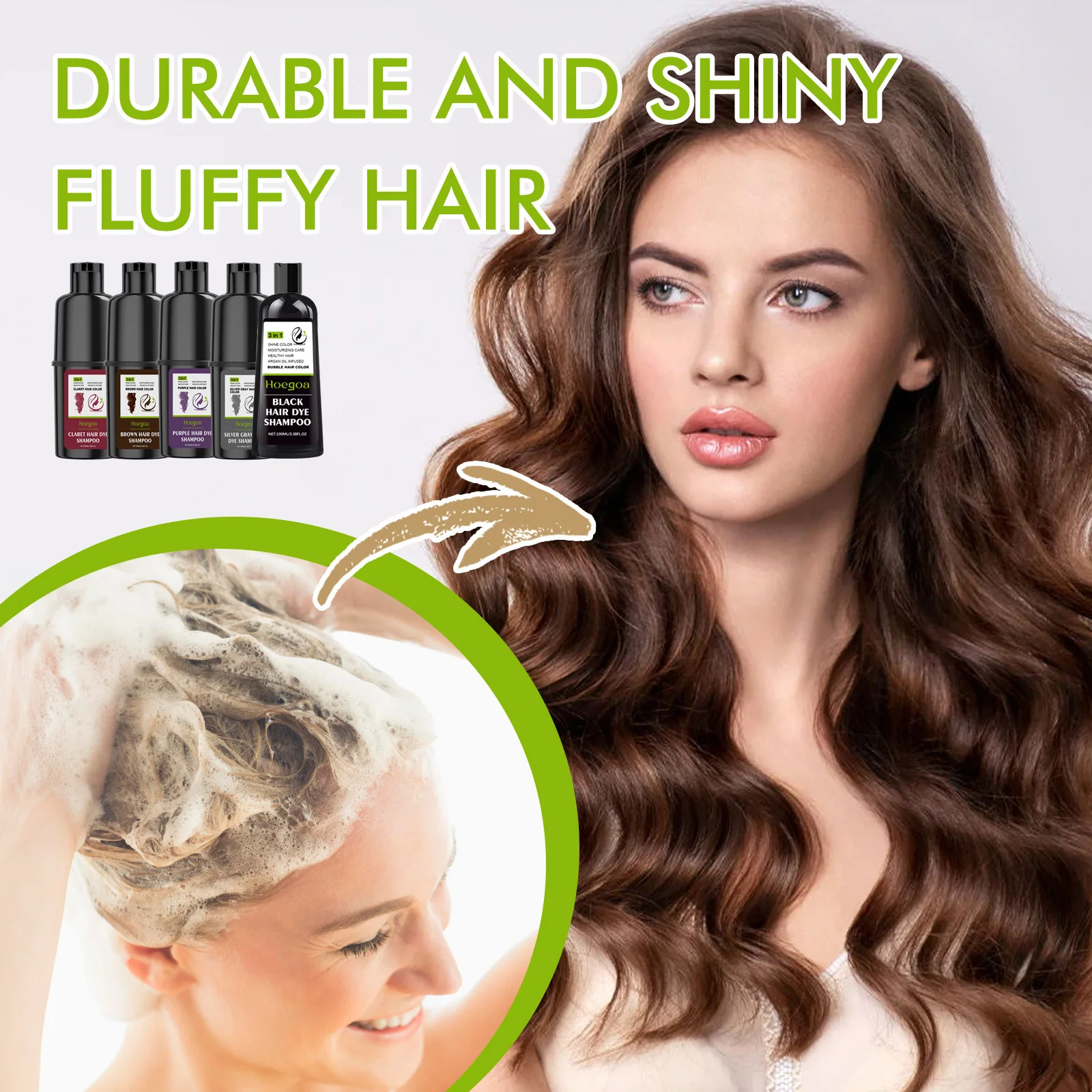3 In 1 Hair Coloring Shampoo Natural Nourish Black Purple Hair Dye For Men Women Non Irritating Repair Fashion Hair Styling Tool view 6