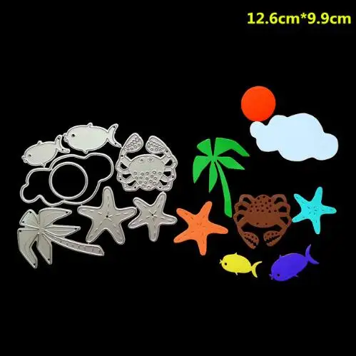 Beach Starfish Sunshine Fish Crab Metal Cutting Dies Stencils DIY Scrapbooking/photo Album Decorative Embossing DIY Paper Cards