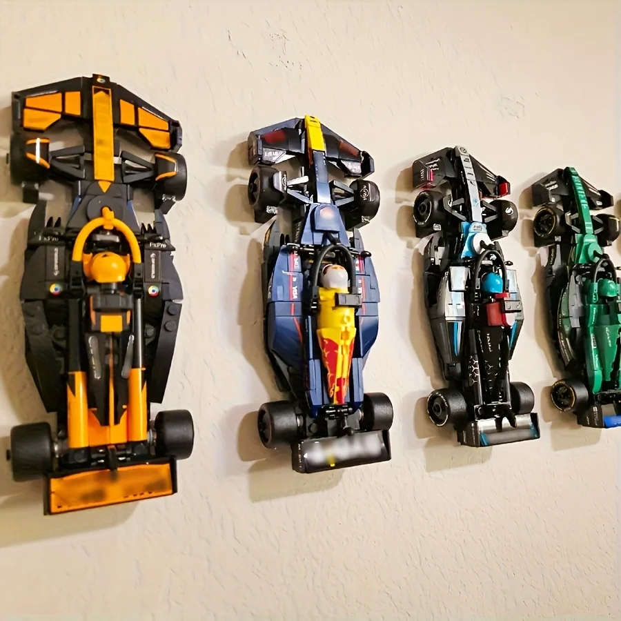 4set Racing Car Toy Wall Mounted Bracket Wall-Mounted Car Model Display Stand For F1 Racing Car Series Model Home Decorative