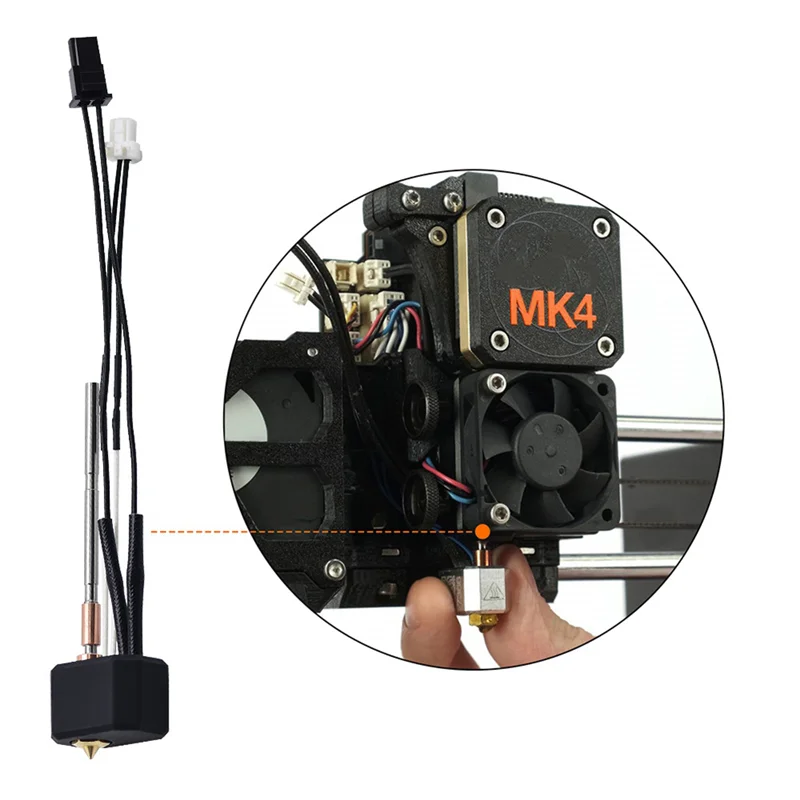 

E-Easy To Use-для экструдера Prusa I3 MK4 Hotend + латунное сопло E3DV6 0,4 мм, 24 В, 40 Вт, комплект нагревательных стержней для аксессуаров для 3D-принтера Prusa I3