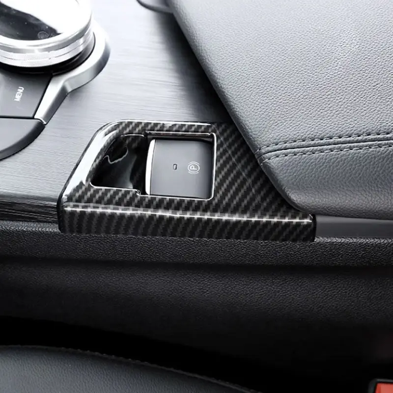 

For Alfa Romeo Giulia Stelvio 2016-2019 Car Interior P Button Electronic Handbrake Frame Cover Trim ABS Carbon Fiber