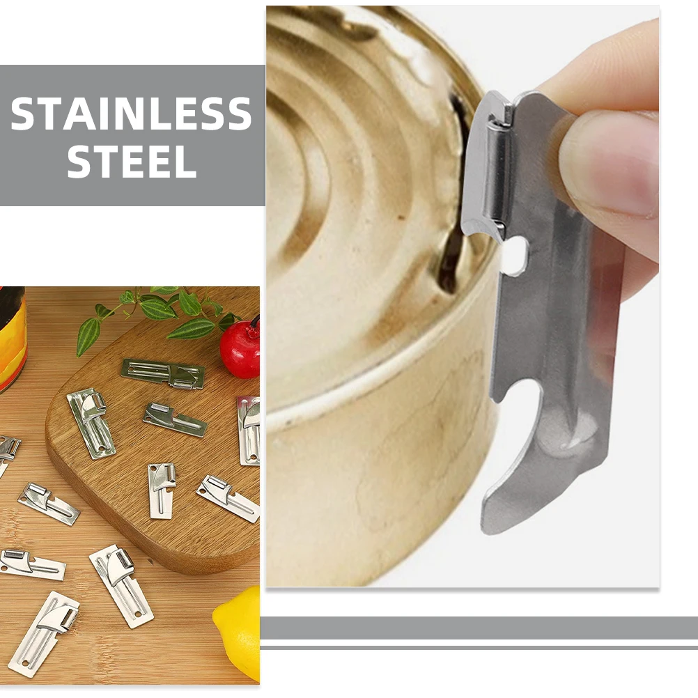 

10Pcs Sturdy Stainless Steel Can Opener Set for Multiple Needs Rust-Resistant and Convenient Stainless Steel Can Opener