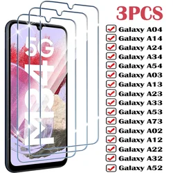 3Pcs Full Screen Protectors For Samsung Galaxy A54 A14 A34 A24 A04 A53 A73 A23 A03S A13 A33 A12 A22 A52 A32 5G Tempered Glass