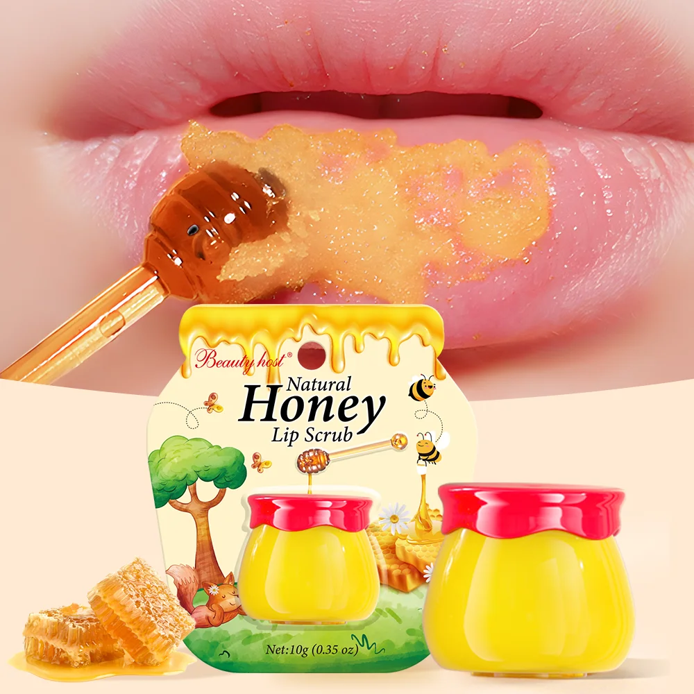 Gentle Natural Honey Lip Scrub - Exfoliate with Sugar for Soft, Hydrated Lips | Removes Rough Skin and Retains Moisture, 10g