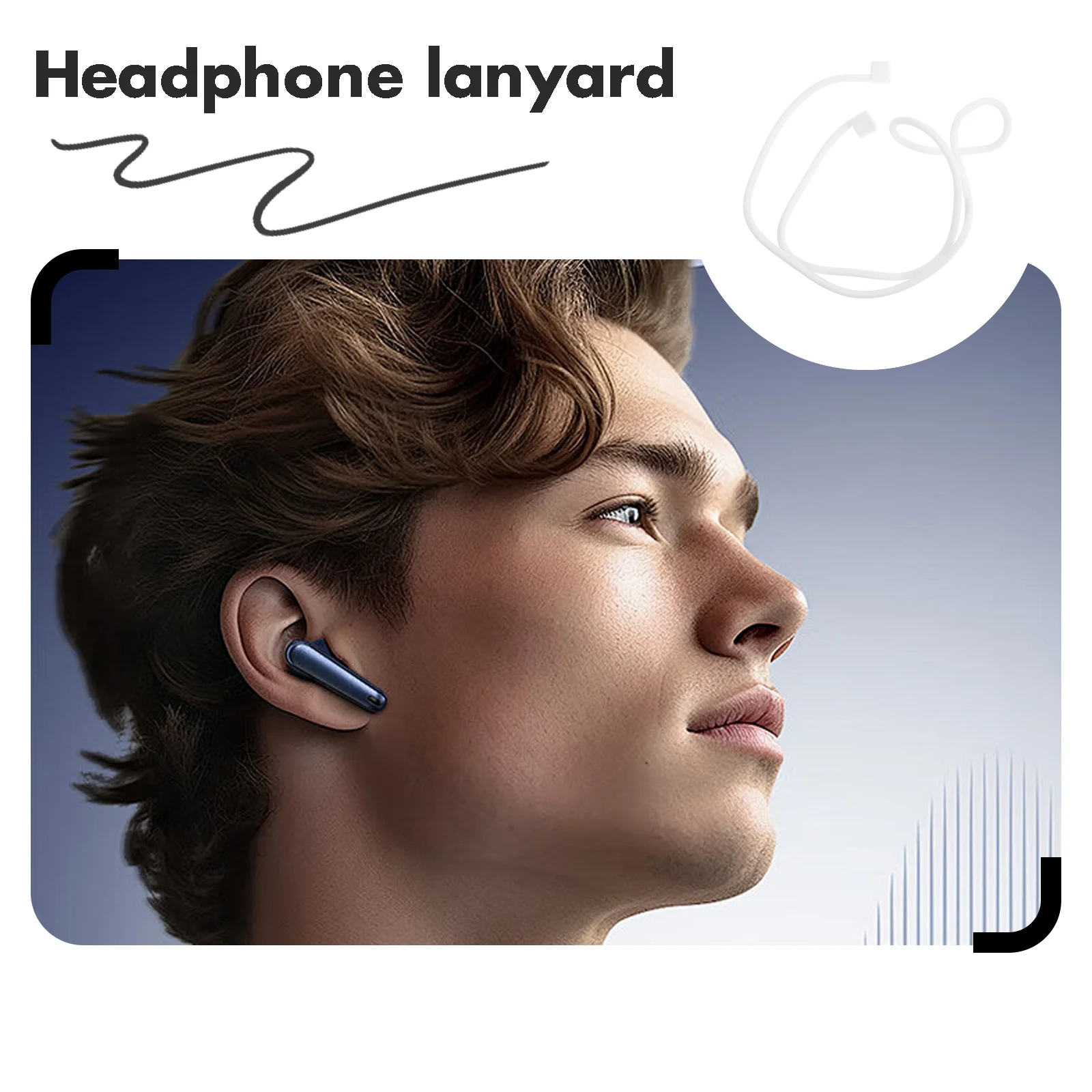 헤드폰 매는 밧줄 케이스 분실 방지 로프 이어 버드 교체 팁 백 실리카 젤 스트랩 이어 버드 커버