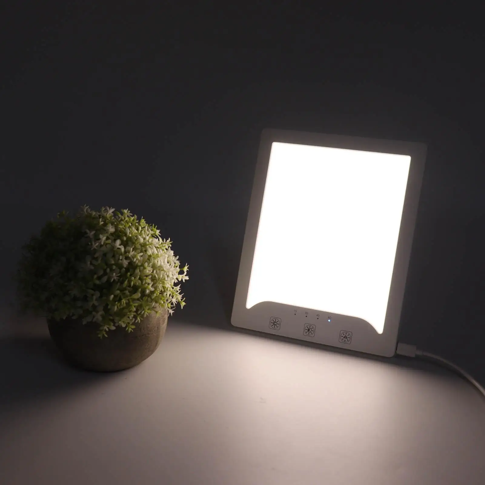 Lampa LED do terapii światłem UV poprawiająca nastrój i jakość snu, 3 temperatury barwowe, 10 poziomów jasności, ściemnialna, do domu i biura.