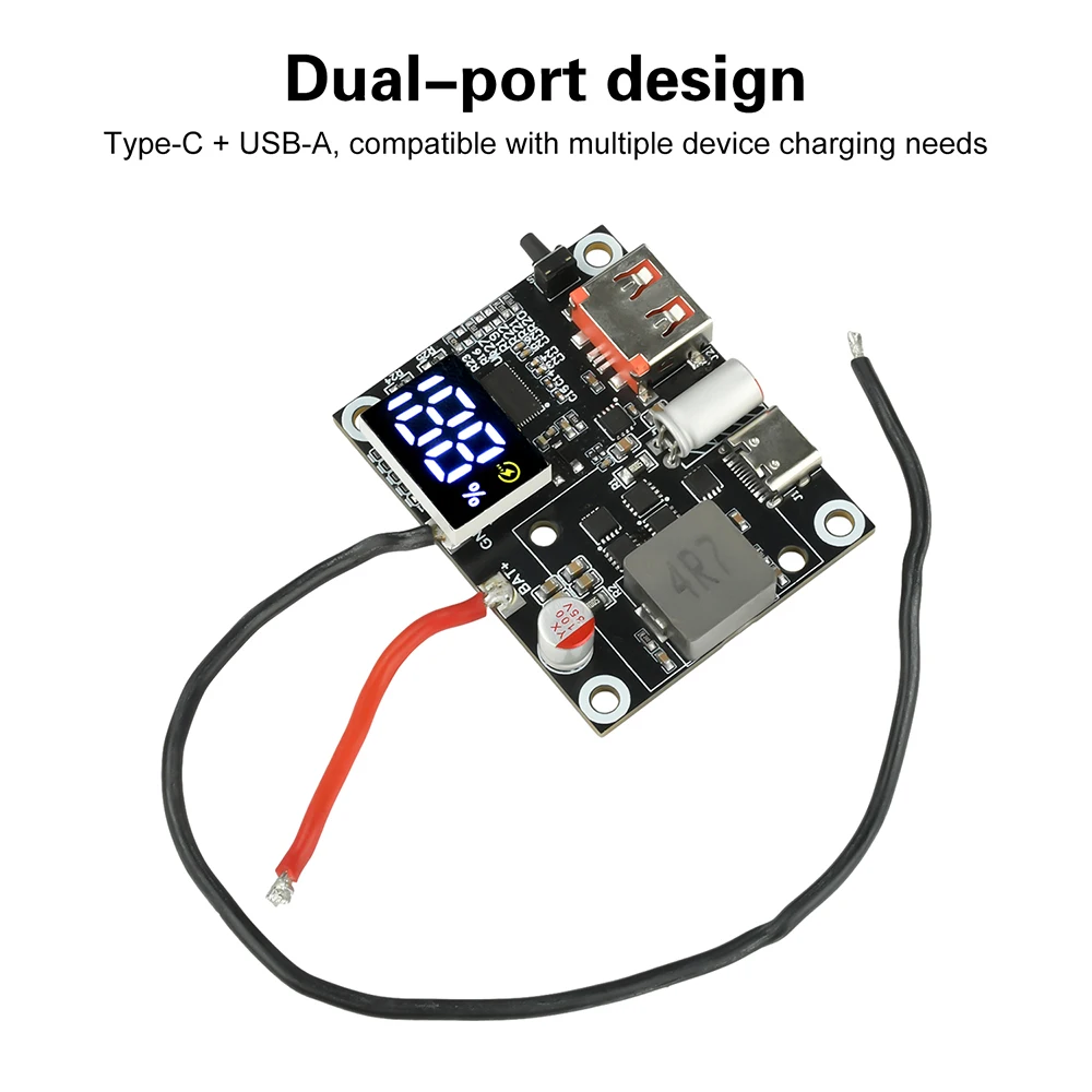 65W 3S/4S/5S/6S Power Bank Fast Charging Mobile Power Module Circuit Board DIY Motherboard Bidirectional Type-C+USB Interface