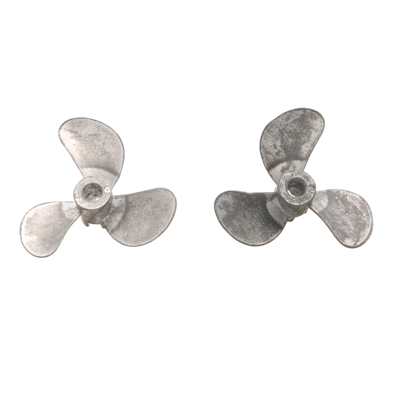 2Pair Fully Immersed Metal 3-Blade Propeller Dia 28/32/36/40/44/48mm Shaft Hole 4mm Zinc Alloy Paddle for RC Trawler Boat Ship